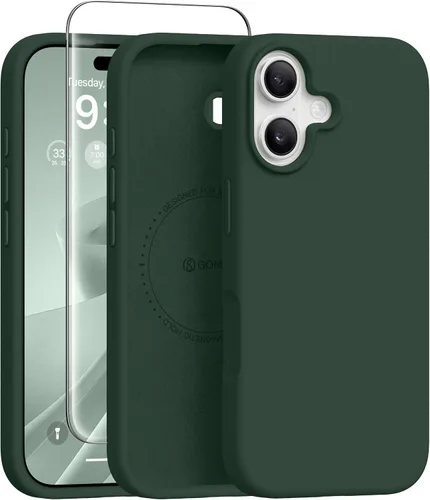 Vista 233 de GONEZ Funda magnética para iPhone 12 Case / 12 Pro Case, compatible con MagSafe, [protector de pantalla + protector de lente de cámara], funda