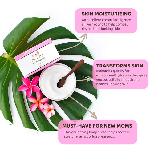 Vista 10 de PURE FIJI Body Butter - Crema hidratante de mantequilla corporal, crema facial y loción corporal para piel seca con aceites naturales y vitamina E