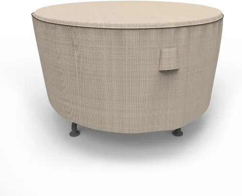 Vista 10 de Budge P4A07PM1 funda para mesa redonda de jardín inglés, patios exteriores, resistente y impermeable, extra pequeña, tejido tostado