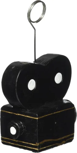 Vista 2 de Beistle Accesorio de fiesta para cámara de película/soporte para globos (1 unidad), negro/blanco/dorado, 6 onzas