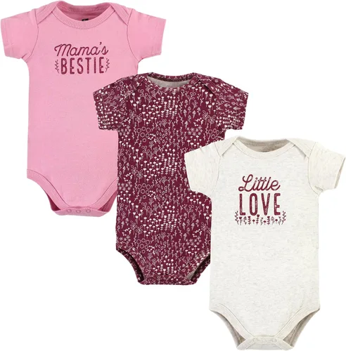 Vista 60 de Hudson Baby baby-girls Cotton Bodysuits 3-pack