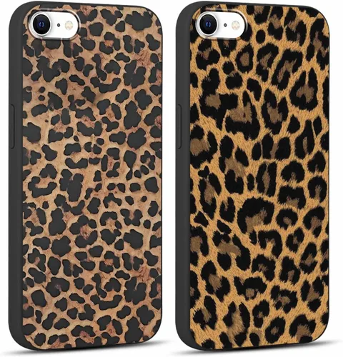 Vista 46 de Paquete de 2 fundas de teléfono con bonito estampado de guepardo para iPhone 7/8/SE 2020 / SE 2022 de 4.7 pulgadas, diseño de leopardo de lujo