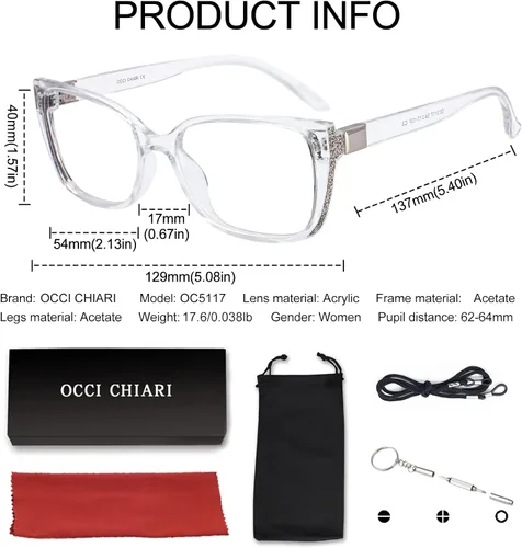 Vista 19 de OCCI CHIARI Gafas de lectura de moda para mujer y hombre