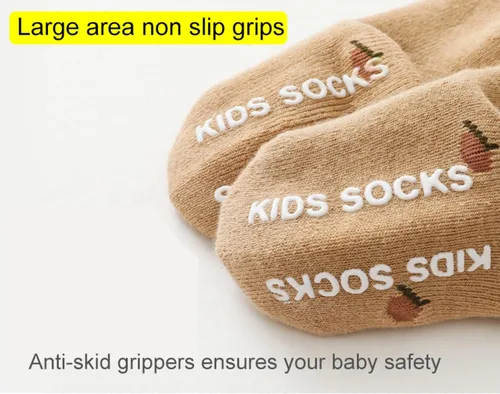Vista 3 de Calcetines antideslizantes para bebés, calcetines cálidos y gruesos antideslizantes para niñas, niños y recién nacidos, 5 pares