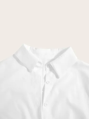 Vista 3 de Camisas de vestir con botones para mujer, elegante blusa de manga larga con cuello para negocios