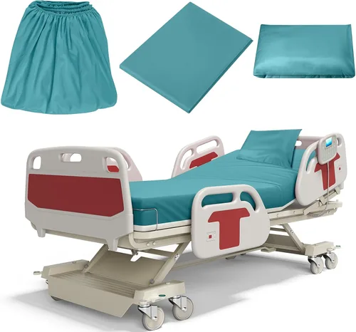 Vista 18 de Moukeren Juego de sábanas de hospital, 6 piezas, sábana bajera ajustable de bolsillo profundo de 36 pulgadas con elástico en todo el contorno, Beige