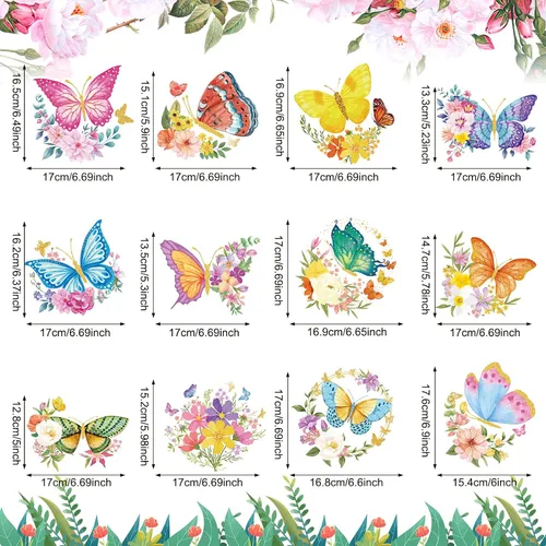 Vista 2 de Sumind 30 piezas de decoración de fiesta de flores de mariposa colgantes en espiral primavera verano mariposa Vbs decoraciones de techo para baby