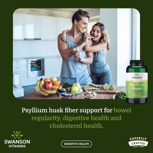 Vista 2 de Swanson Suplemento dietético de fibra de cáscara de psyllium, 610 mg, 300 cápsulas Promotes Overall Health and Easier Elimination, Supports a