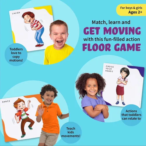 Vista 3 de Juego de acción para niños, juego de cartas de memoria a juego, juegos de cartas de movimiento para niños, juego interactivo para niños, busca