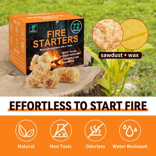 Vista 5 de Realcook - Iniciador de fuego natural para fogatas: iniciadores para todo clima - iniciadores de carbón sin olor para parrilla Hoguera Chimeneas