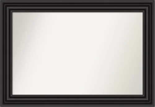 Vista 494 de Amanti Art Espejo personalizado, espejo de baño negro puente, espejo de pared o espejo de tocador de baño sobre el fregadero (26 x 26 pulgadas)