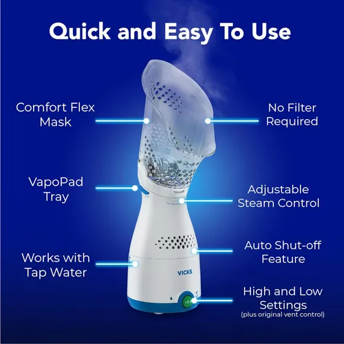 Vista 3 de Inhalador nasal Vicks - Alivio de vapor sin medicación para alergias, congestión, tos y resfriados, vaporizador vocal, calma las vías nasales