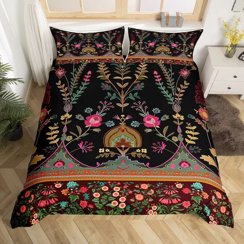 Vista 40 de Erosebridal Juego de ropa de cama gótica de damasco para adultos, funda de edredón victoriana antigua, tamaño individual, funda de edredón gótica