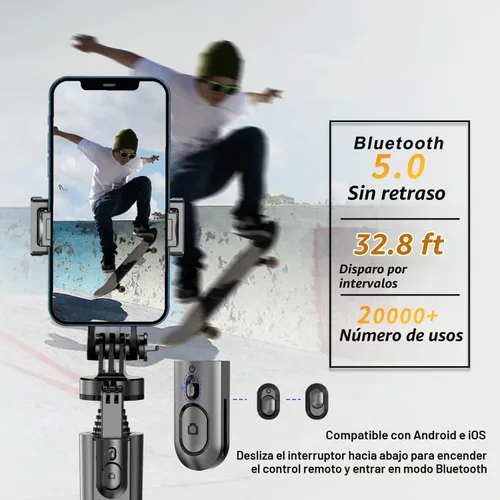 Vista 6 de Trípode para selfie, trípode con soporte giratorio de 360 grados para fotografía, grabación de video, transmisión en vivo, vlog, video de YouTube