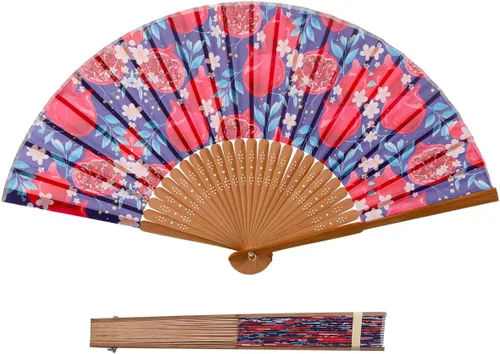 Vista 16 de Gasa transparente de los ventiladores de la mano del ventilador de la mano plegable con la tela hermosa para el regalo de la boda