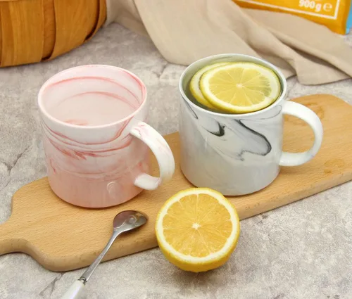 Vista 6 de M101 - Tazas de café apilables de 12 onzas para oficina, taza de cerámica de mármol novedosa para niños y niñas, amantes, mujeres y hombres, juego