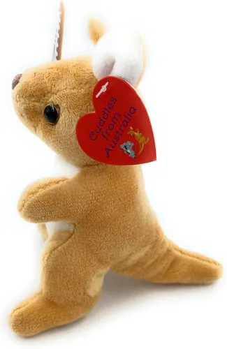 Vista 3 de Peluche de canguro de 5 pulgadas con boomerang, regalo australiano súper suave de recuerdo para niños