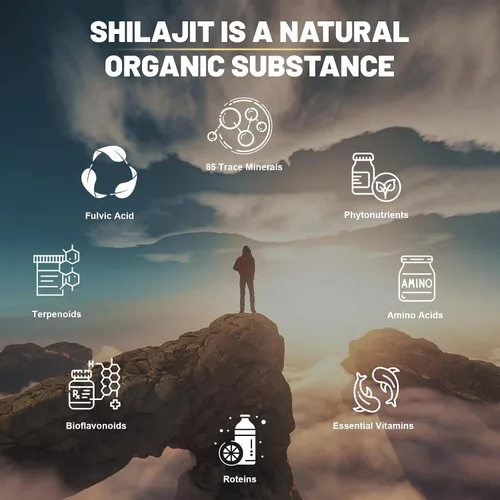 Vista 3 de Shilajit Cápsulas – Shilajit orgánico puro del Himalaya de 20,000 mg para hombres y mujeres con Ashwagandha, apoya la vitalidad y el bienestar