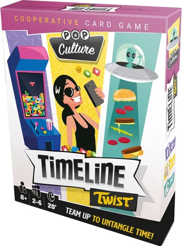 Vista 8 de Timeline Twist Pop Culture Edition - ¡Prueba tu conocimiento cronológico! Juego de preguntas cooperativas, divertido juego familiar para niños