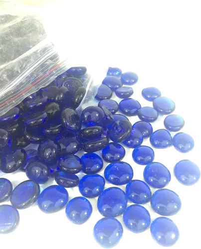 Vista 5 de Relleno de jarrón de vidrio plano con canicas de 30 libras, 2700 unidades (azul rey)