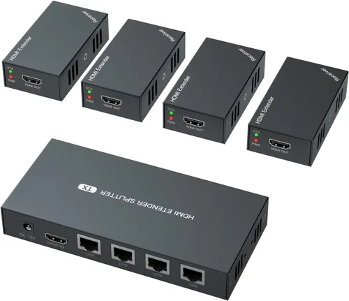 Vista 11 de Extensor HDMI de 165 pies a través de Ethernet Cat5e/6, extiende video de 1080 p a 60 Hz sin demora, transmite audio y video de forma síncrona