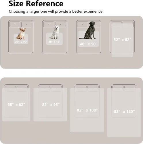 Vista 6 de Manta impermeable para perros pequeños, a prueba de fugas, manta reversible para sofá, cama, protector de muebles lavable a máquina, 25 x 35 Beige
