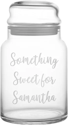 Vista 10 de Let's Make Memories Tarros de cristal personalizados para dulces variados - Cualquier diseño de mensaje, fuente de bloque