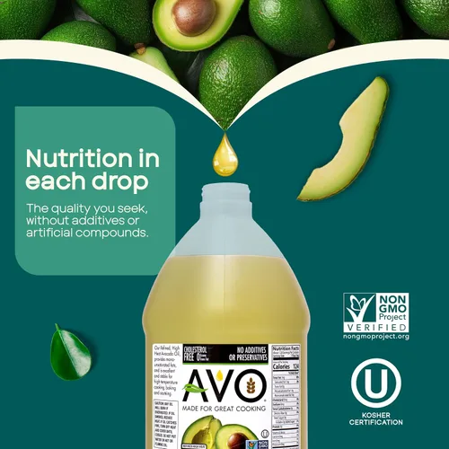 Vista 7 de AVO Aceite de aguacate 100% sin OMG, 64 onzas líquidas, sin conservantes añadidos Aceite de aguacate líquido 100% puro, sin gluten, aceite