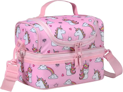 Vista 10 de Chase Chic Bolsa de almuerzo para niños, astronauta negro, poliéster, ligera, bien organizada, a prueba de fugas, 9.4x6.3x6.7 in