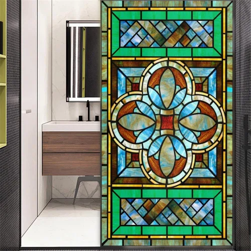 Vista 21 de Película decorativa sin pegamento para ventana, diseño moderno y clásico, para ventana, 15.7 x 23.6 pulgadas