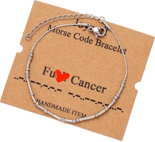 Vista 268 de JoycuFF Pulseras inspiradoras de código morse para mujeres, cuentas de plata, joyería con mantra de motivación, regalos para ella