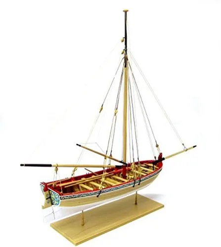 Vista 2 de Model Shipways 18th Century Longboat Kit de modelo de madera 1:48 – Nivel principiante a intermedio – Plancha en marco – Kit modelo de barco