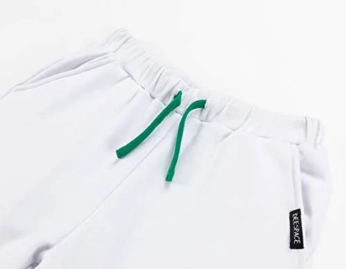 Vista 4 de Pantalones deportivos casuales para niños, pantalones deportivos con cordón, pantalones de microterciopelo para niños o niñas de 3 a 12 años
