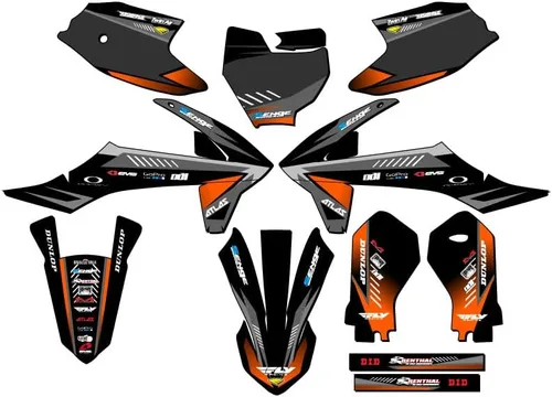Vista 9 de Kit de base gráfica SX 50 Surge Black Senge 2019-2023 compatible con KTM