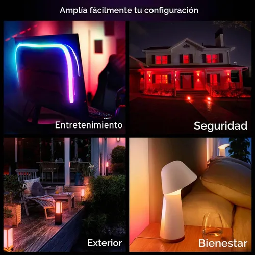Vista 8 de Philips Hue Essential - Bombilla LED inteligente A19, ambiente blanco y color, base E26, 8.8W, 2200K-6500K, 800 lúmenes, regulable, funciona
