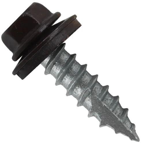 Vista 231 de TORNILLOS PARA TECHOS DE METAL #14: (250) Tornillos x 1" ABC GRIS Tornillo para techo de chapa metálica con cabeza hexagonal y arandela.