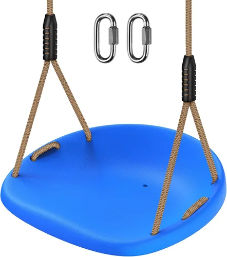 Vista 17 de BeneLabel Asiento de columpio resistente con cuerda ajustable, asientos de columpio de plástico para niños, asiento de columpio negro de repuesto