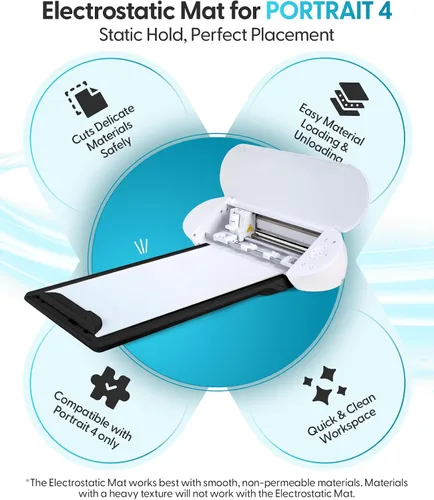Vista 2 de Alfombrilla de corte electrostática Silhouette para usar con los modelos Cameo 5 y Cameo 5 Plus - 12 x 12 (negro mate)