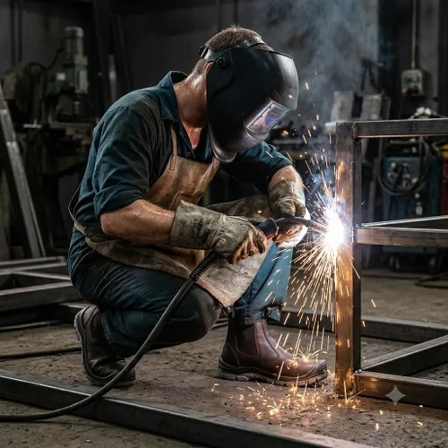 Vista 2 de TAERDUN Botas de trabajo con punta de acero para hombre, botas Chelsea sin cordones, zapatos industriales y de construcción para hombre 414 negro