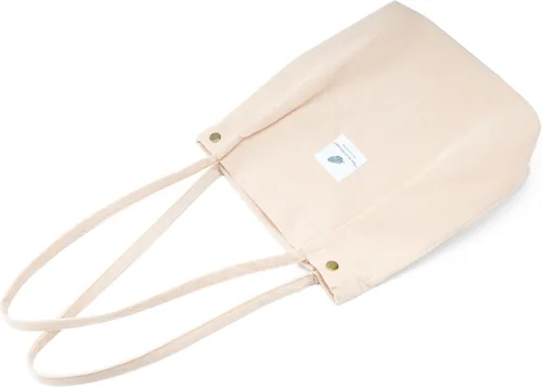 Vista 5 de Linda bolsa de pana para mujer, bolsas de hombro de lona para viajes y compras