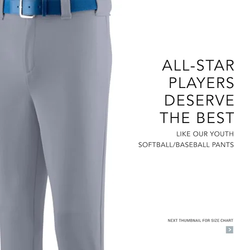 Vista 4 de Augusta Sportswear Augusta Pantalón de béisbol/sóftbol, juvenil