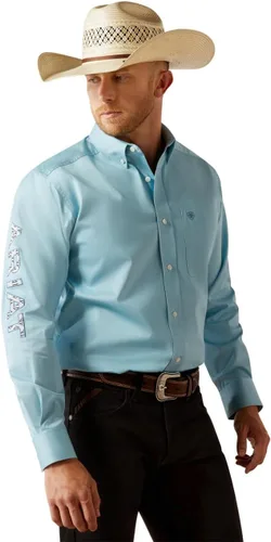 Vista 72 de Ariat Camisa de sarga con logotipo del equipo para hombre