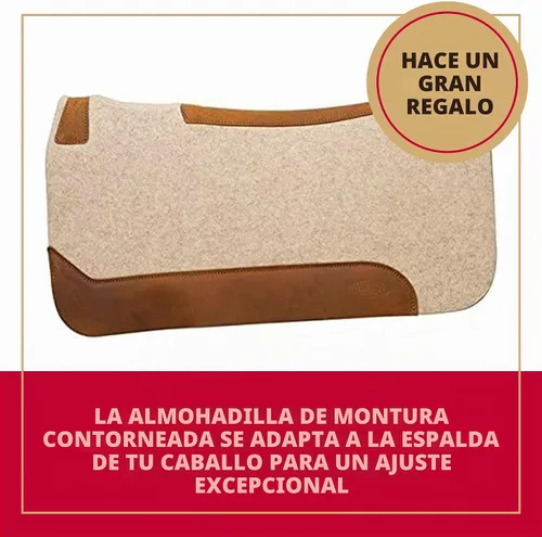 Vista 4 de Weaver Equine Almohadilla para silla de montar de caballo de fieltro de mezcla de lana contorneada de 30" x 30", almohadilla para sillín occidental