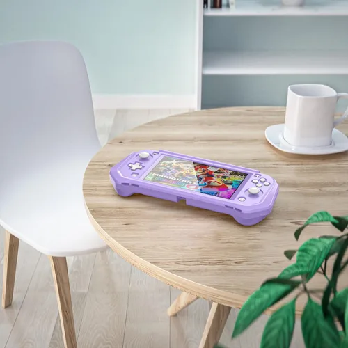 Vista 6 de iNOTOGG Funda protectora de pantalla compatible con Nintendo Switch Lite con agarre de mano, funda protectora desmontable con diseño a prueba