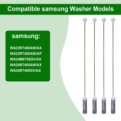 Vista 4 de WA22R7450AW DC97-16350P Varillas de suspensión para lavadora Samsung Digital Amortiguadores Lavadora/suspensión para lavadora, se adapta a modelos
