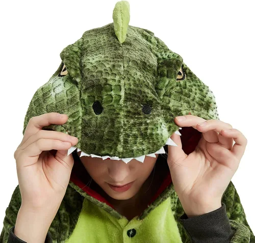 Vista 7 de CASABACO Adult Dinosaur Onesie Costume Outfit Women T-rex Animal Pajama Halloween Unisex YULING