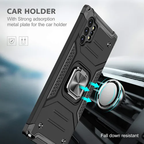 Vista 4 de Asuwish Funda para Samsung Galaxy Note 10 Plus Glaxay Note10+ 5G con protector de pantalla de vidrio templado y soporte de anillo para celular
