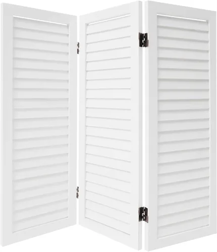Vista 5 de Pantalla divisora de habitación de 3 paneles, pantalla corta de madera plegable de privacidad, divisor de habitación pequeño para el hogar