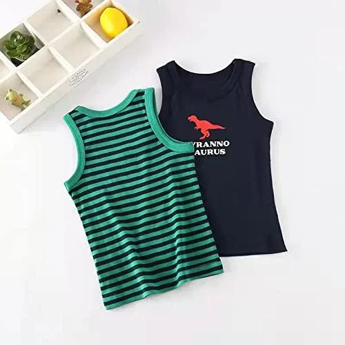 Vista 3 de LeeXiang Conjunto de 3 camisetas sin mangas para niños pequeños