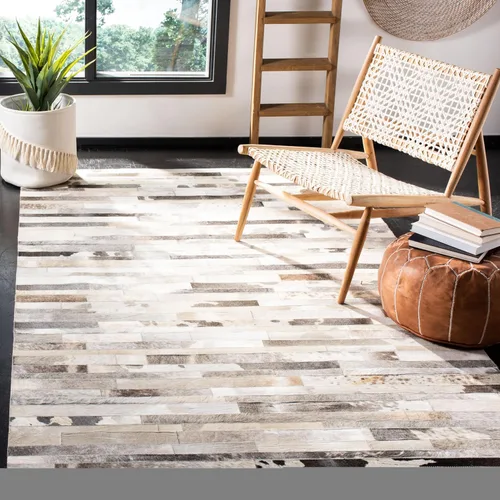 Vista 10 de SAFAVIEH Studio Leather Collection STL218B - Alfombra moderna hecha a mano de mediados de siglo para entrada, vestíbulo, sala de estar, dormitorio